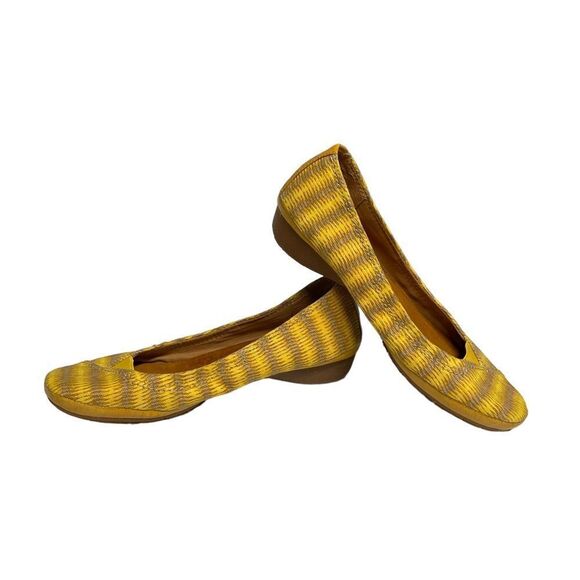 Naya Leather Flats Yellow and Brown - Picture 11 of 14